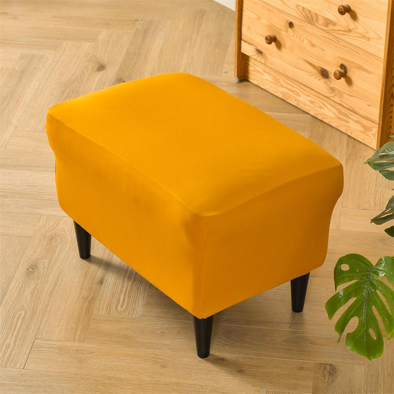 Чехол для табурета для ног, однотонный, подходит для прямоугольной подставки для ног, съемные моющиеся чехлы для диванов, чехол для табурета для хранения, защитный чехол для мебели