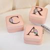 1PC Jewelry Boxes for Wedding Party Black Alphabet Personalized Pink Gift Box Jewellery Holder Jewelry Organizer Case