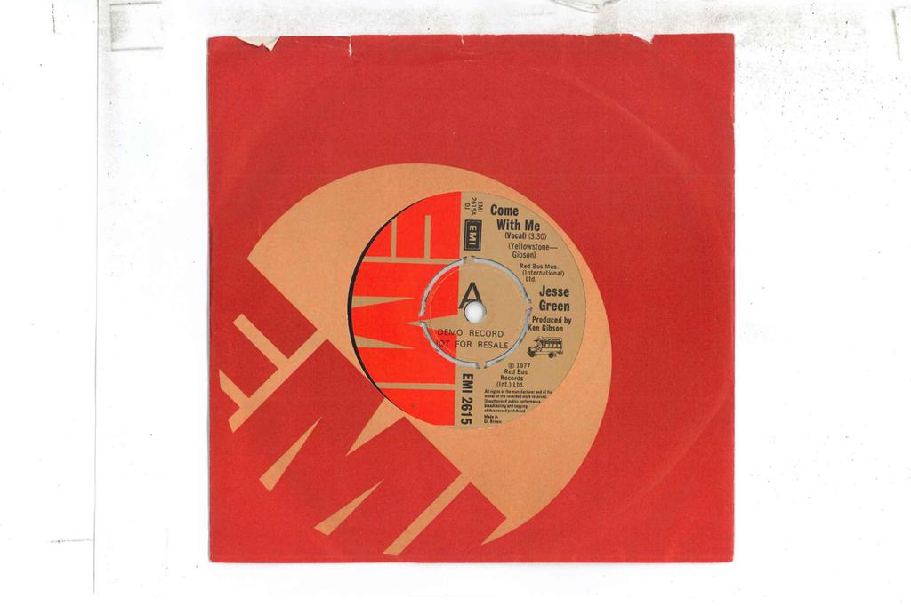 7-дюймовая пластинка JESSE GREEN - Come With Me EMI2615PROMO EMI 1977 UK Соул/Фанк Б/У