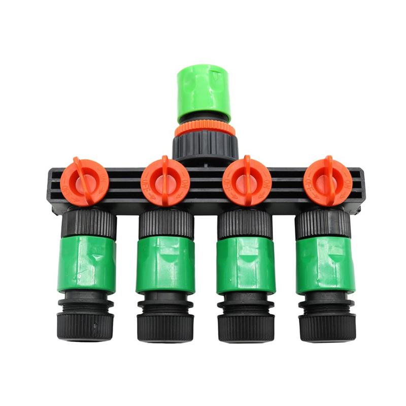 Пластиковый сплиттер с четырьмя соплами для садового орошения