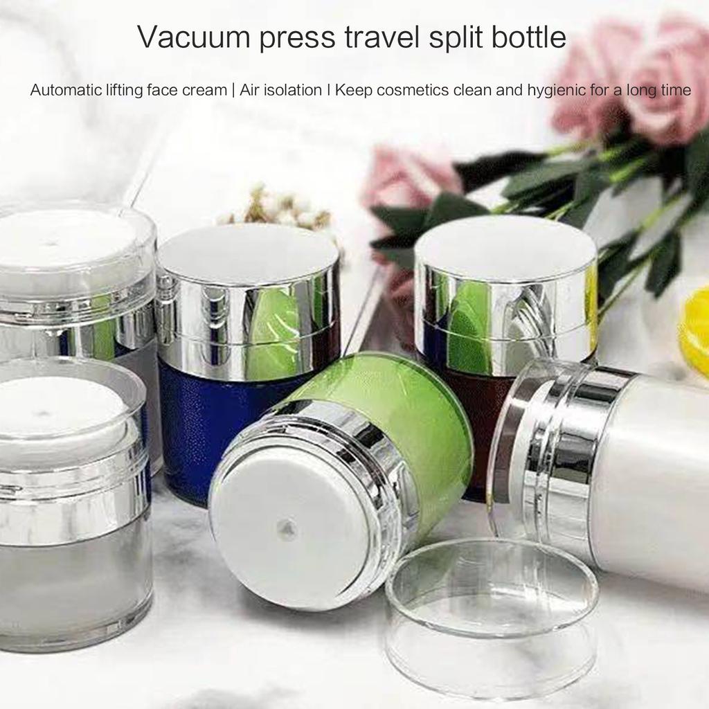 15/30/50g Empty Airless Pump Jar Refillable Acrylic Cream Bottle Vacuum Bottle Portable Container Makeup Lotion Cosmetic