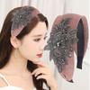 Cloth Wash Face Non Slip Wide Side Korean Head Wrap Lace Hairbands Women Hair Hoop Mother Headband