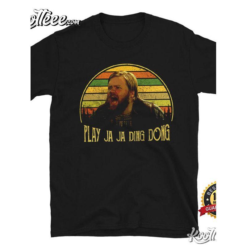 Vintage Eurovision Song Contest T-Shirt - Ja Ja Ding Dong Retro Print, Casual Round Neck Tee Suitable for - Wear, Eurovision Parties & Everyday