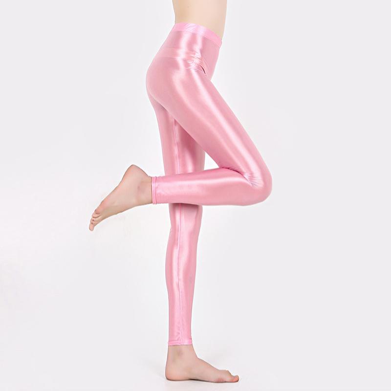 1 ks Velká velikost Sexy jógové kalhoty Lesklé legíny Lesklé tužkové kalhoty Devítibodové Průhledné