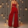 Women Sequin Pants Sparkly Glitter High Waist Shiny Bottoms Casual Fashion Club Party Trousers Holiday Outfits