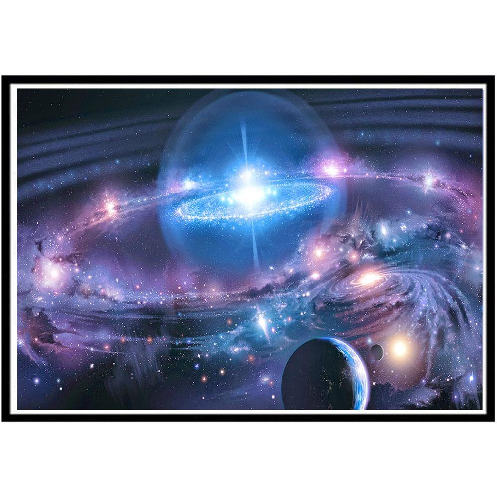 Milky Way Diy Diamond Painting Full Circle 5D Diamond Embroidery Universe Landscape Cross Stitch Kit Mosaic Gift