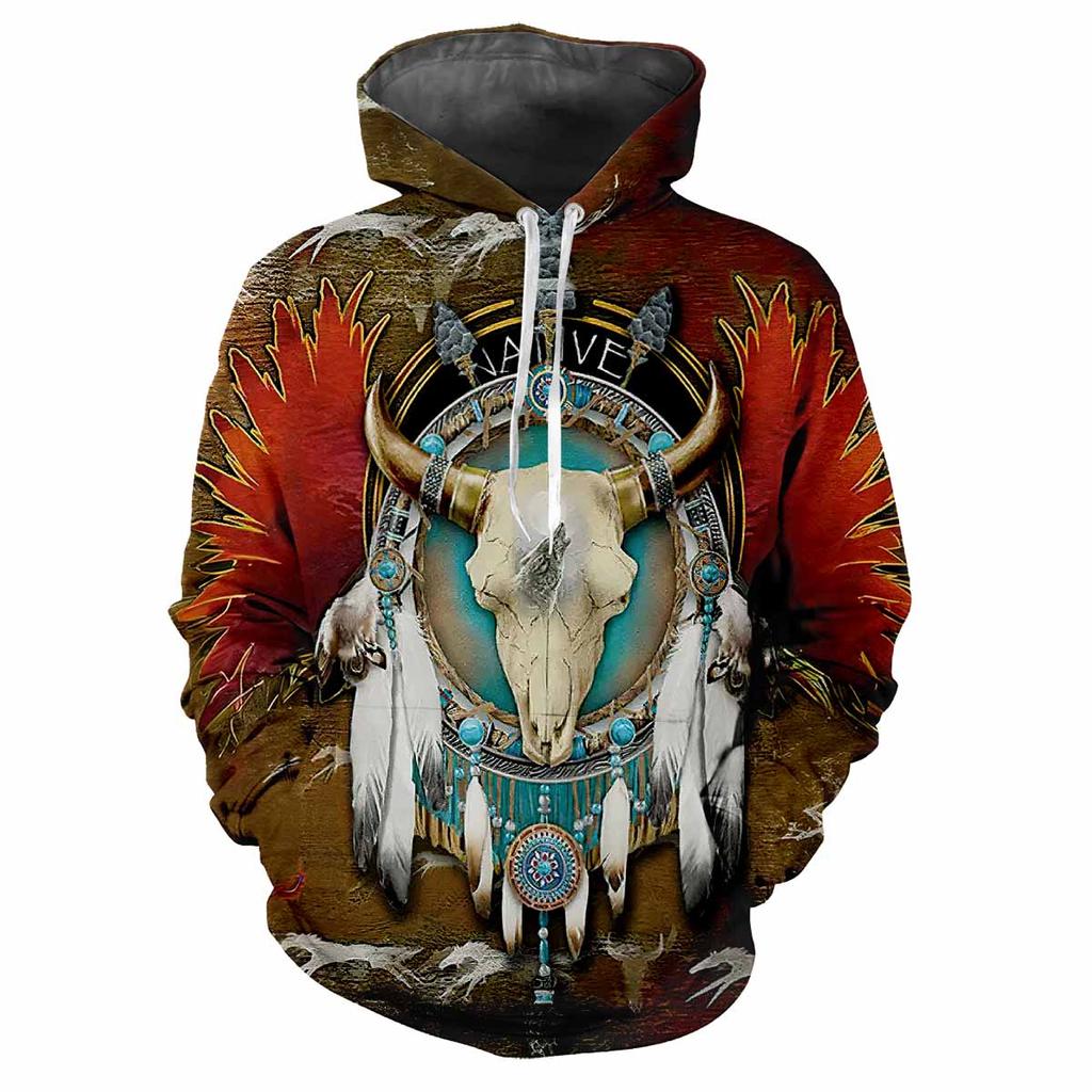 Индейский вождь племени 3D Harajuku Printing Street Fashion для мужчин и женщин, забавный стиль, мягкая, удобная, модная, хип-хоп, индивидуальная толстовка с капюшоном