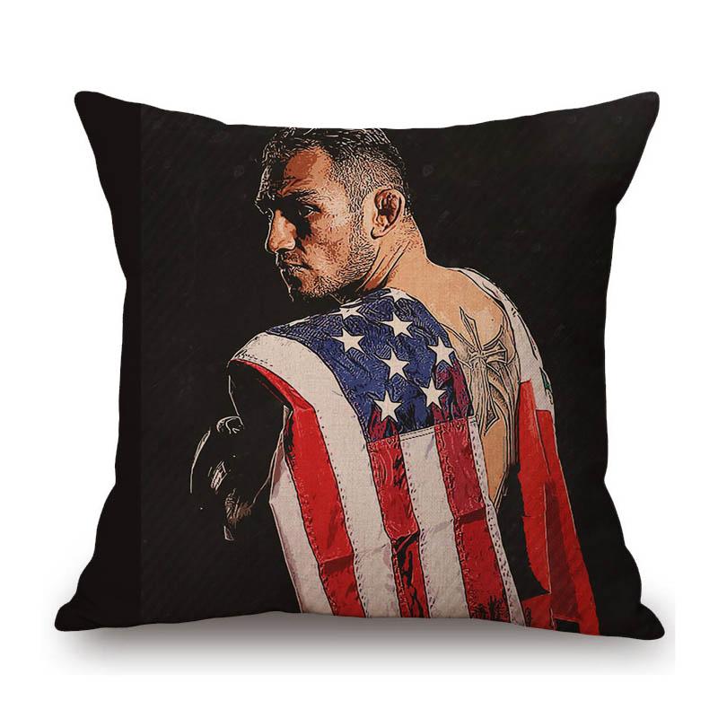 Sportsman Boxer Football Athlete Super Star Poster Painting Home Decoration Cotton Linen Sofa Pillow Case Car Cushion Cover