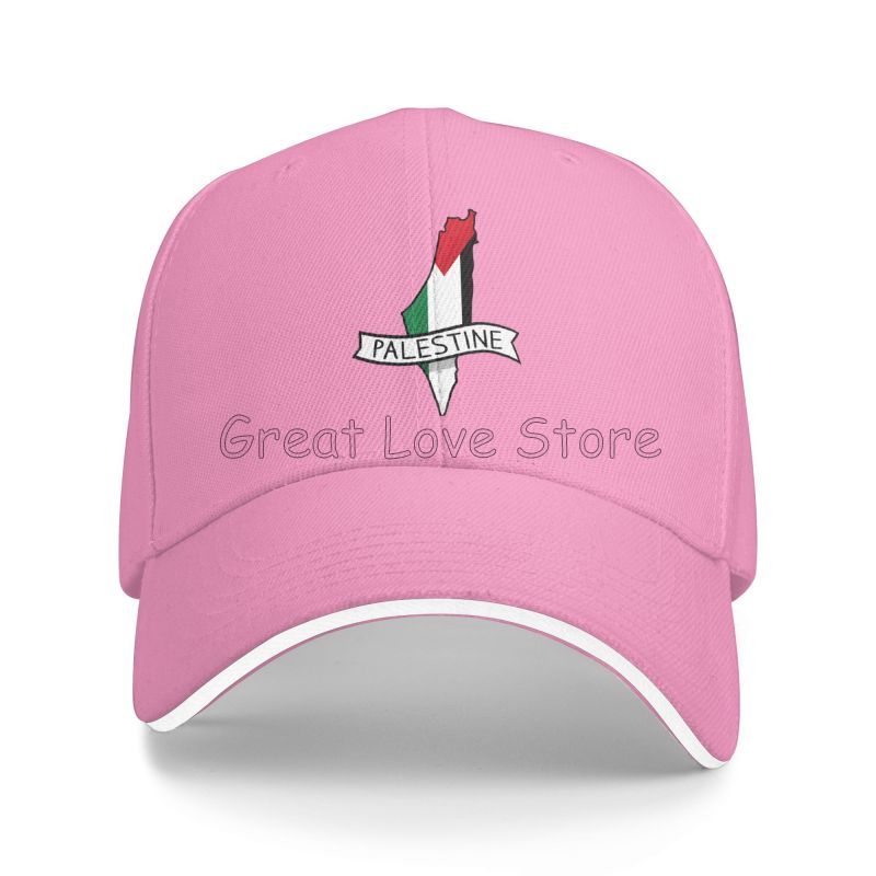 Наклейка-карта Флага Палестины Кепка Бейсболка Повседневная Snapback Козырек Кепка-сэндвич Унисекс Козырек от солнца Панама Кепки для гольфа