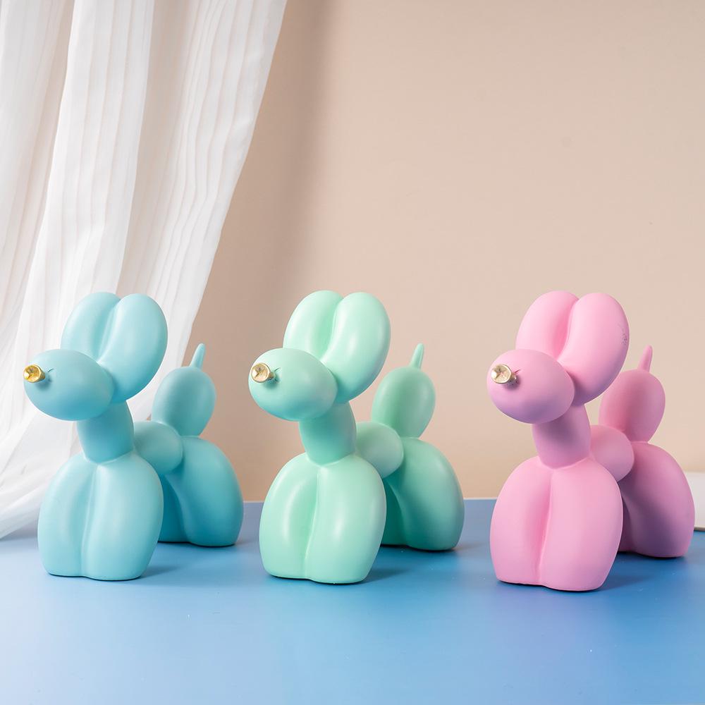 Золотая фигурка собаки из смолы в виде воздушного шара для декора дома, офиса и гостиной