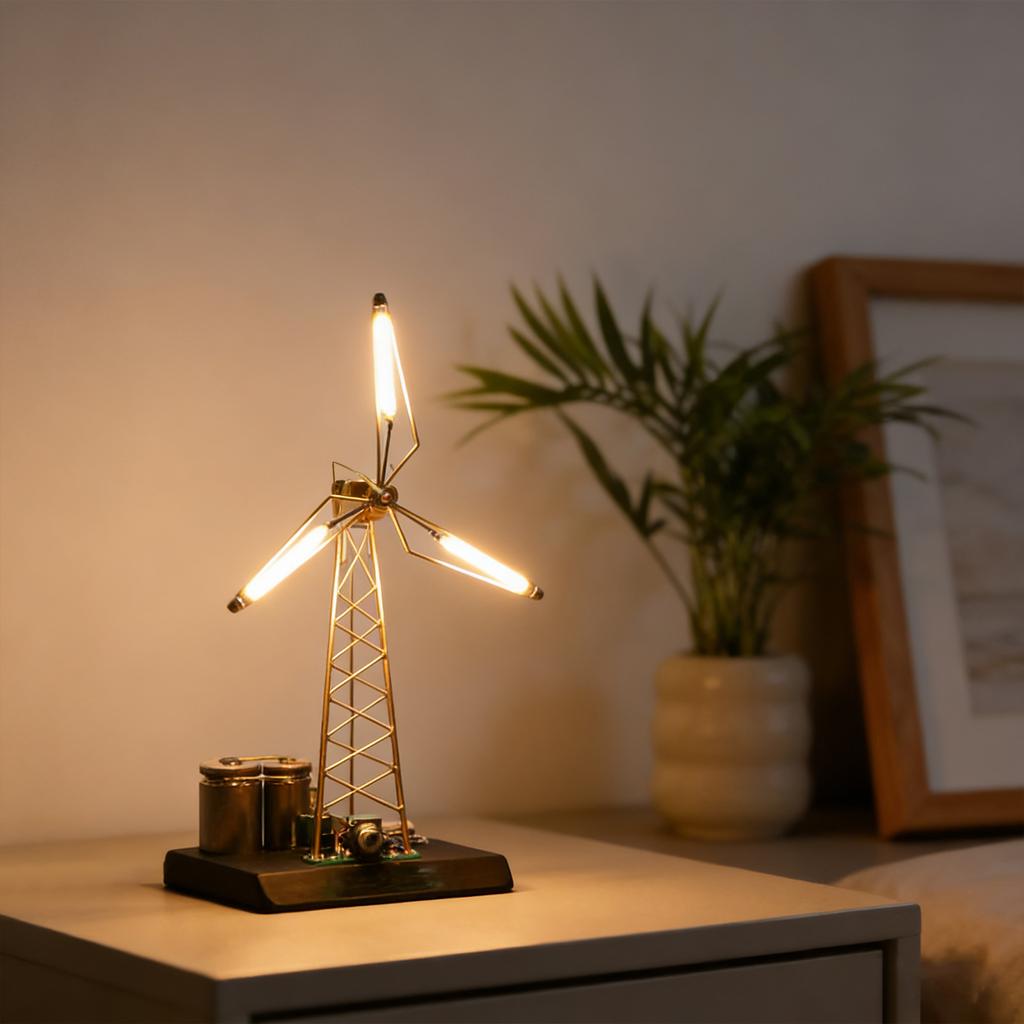 Rotating Windmill Night Light, DIY Courtyard , Rustic Lights, Industrial Atmosphere Decorative Nightlight Lamp, Turning Back Time, Illuminatin