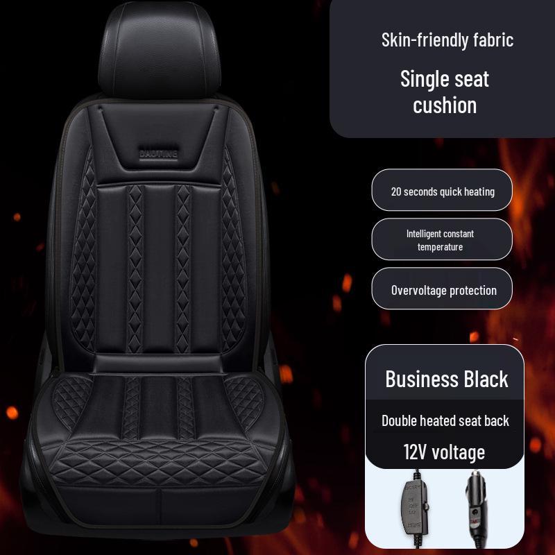12V Heated Plush Car Seat Cushion - Winter Warmth for Front and Rear Seats