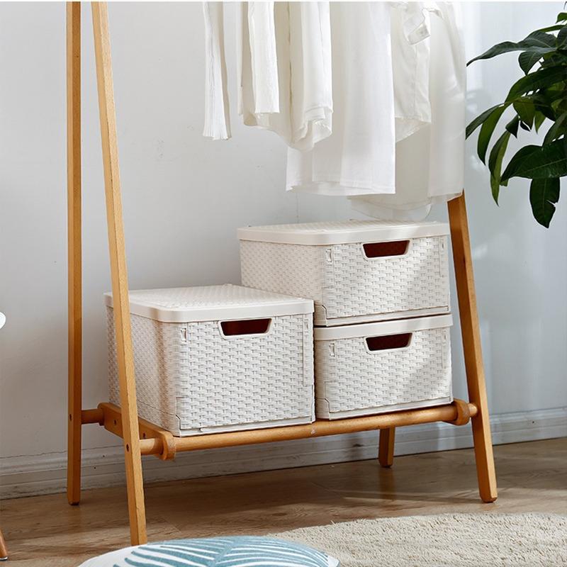 Folding Clothes Storage Boxes with Lid Wardrobe Living Room Clothing Toy Sundries Storage Box Home Drawer Organizer