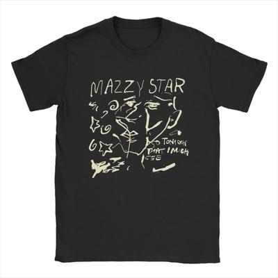 2025 Женская и мужская футболка Mazzy Star Повседневная хлопковая футболка с коротким рукавом Музыкальная группа Футболки С круглым вырезом Одежда Классическая