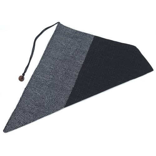 Handmade Workshop FUJITA Chopstick Case, Shark Skin Pattern X Black, Fabric Chopstick Holder, Handmade, Made In Japan, Japanese Goods, Chopstick Case,