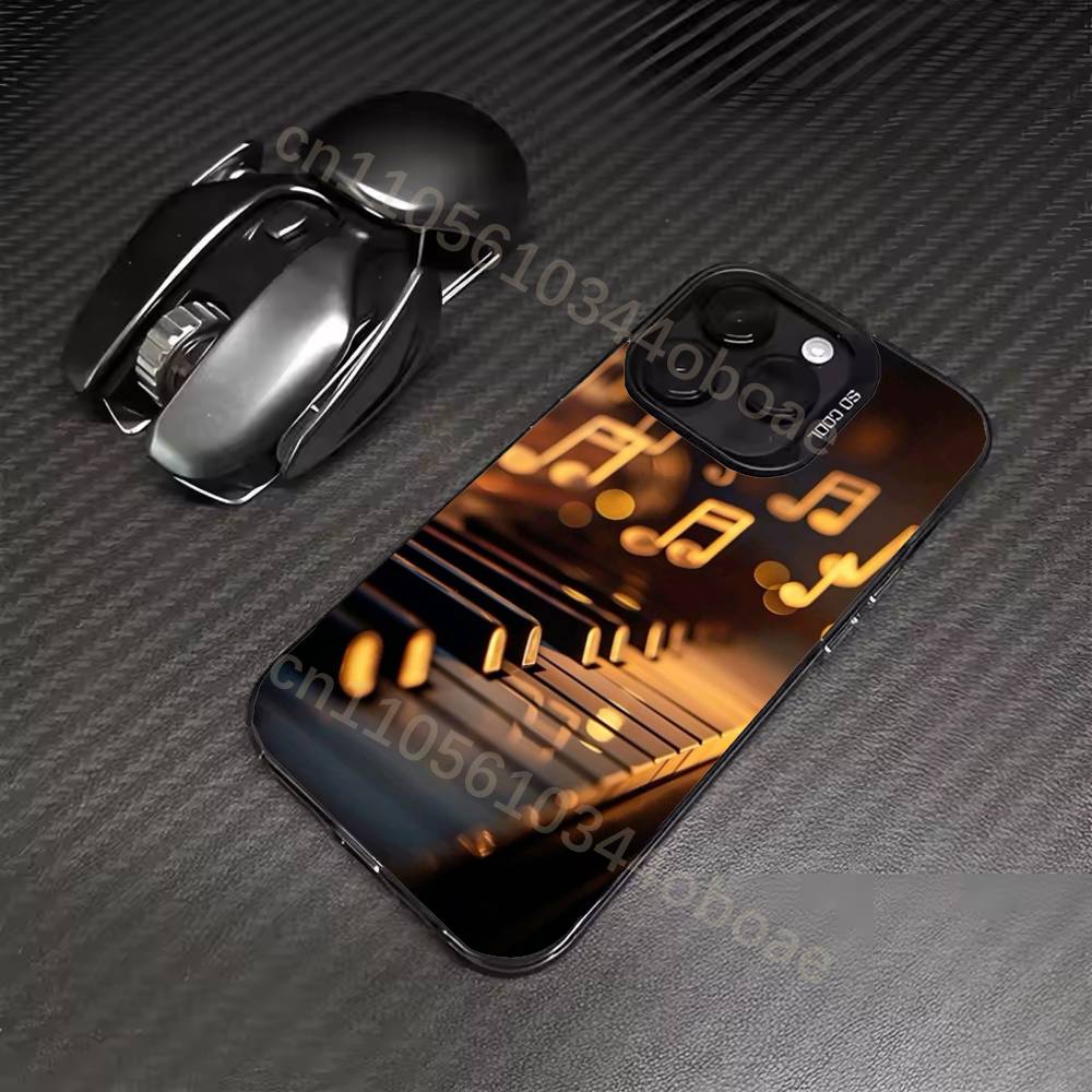 Чехол для телефона 'Классическая музыка пианино' для iPhone 17,16,15,14,13,12,11,Pro,MAX,Plus, мягкий ТПУ, приятный для кожи