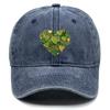 Green Heart Circle Printed Baseball Cap Adjustable Unisex Baseball Hat Leisure Raw Brim Sun Hat For Outdoor Fishing Cycling