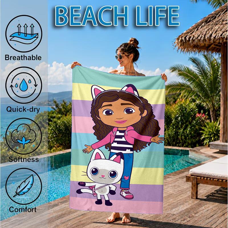 Colorful Friends Dollhouse Beach Towel, Microfiber Beach Towel, Perfect For Pool, Beach, Travel, Home Decor Beach Party Fan gifts
