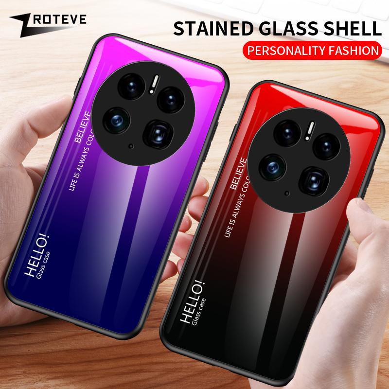 Чехол из закаленного стекла с градиентом Mate50 Pro для Huawei Mate 50 40 30 20 20X Pro Plus Mate40 Mate30 Mate20, чехлы для телефонов