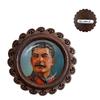 Советский СССР Сталин Ленин Деревянные Броши Классическая Красная Звезда Серп и Мололот Эмблема Коммунизма СССР Стеклянный Кабошон Булавки для Воротника Значок