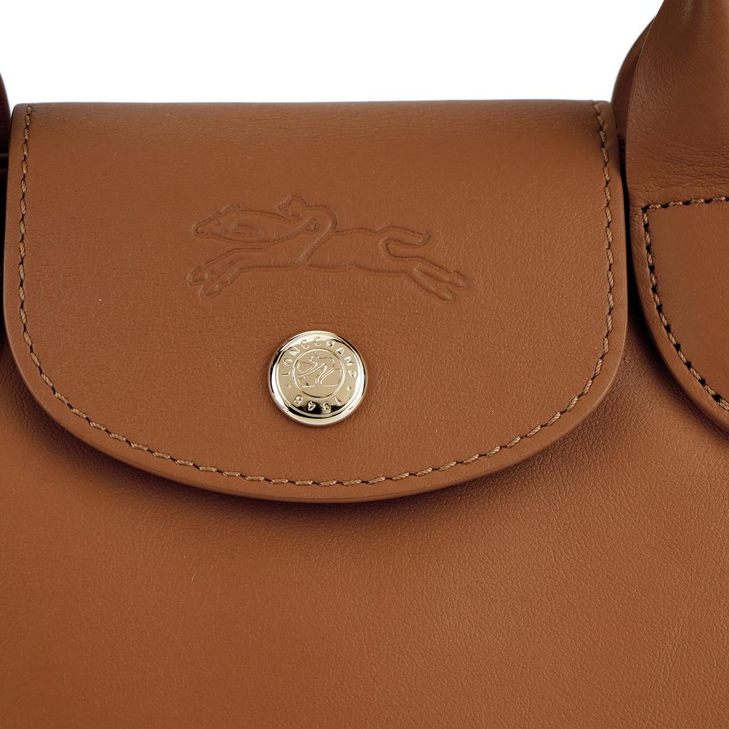 Longchamp Le Pliage Xtra Logo Dumpling Bag Leather Mini Shoulder Tote Women Bags Cashew-Brown 1500HGVM19