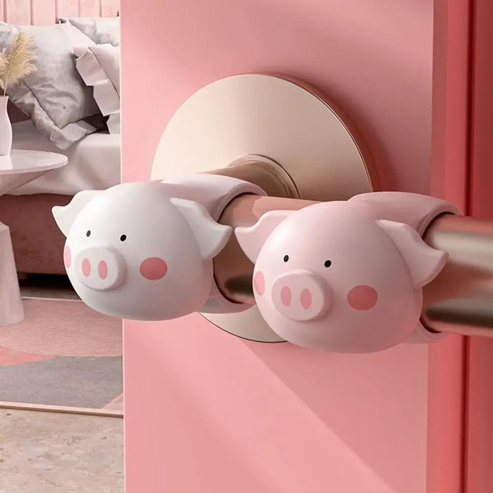 3 шт. Милый силиконовый дверной стопор, противоударный, мультяшный, защита стены, без сверления, бесшумный, кольцо против столкновений для спальни