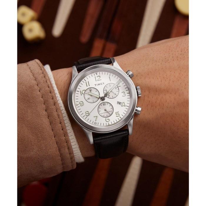 [Timex] Часы Waterbury Кварцевые Водонепроницаемость 100 м Минеральное Стекло Серебристый Циферблат TW2W48100 Мужские Черные