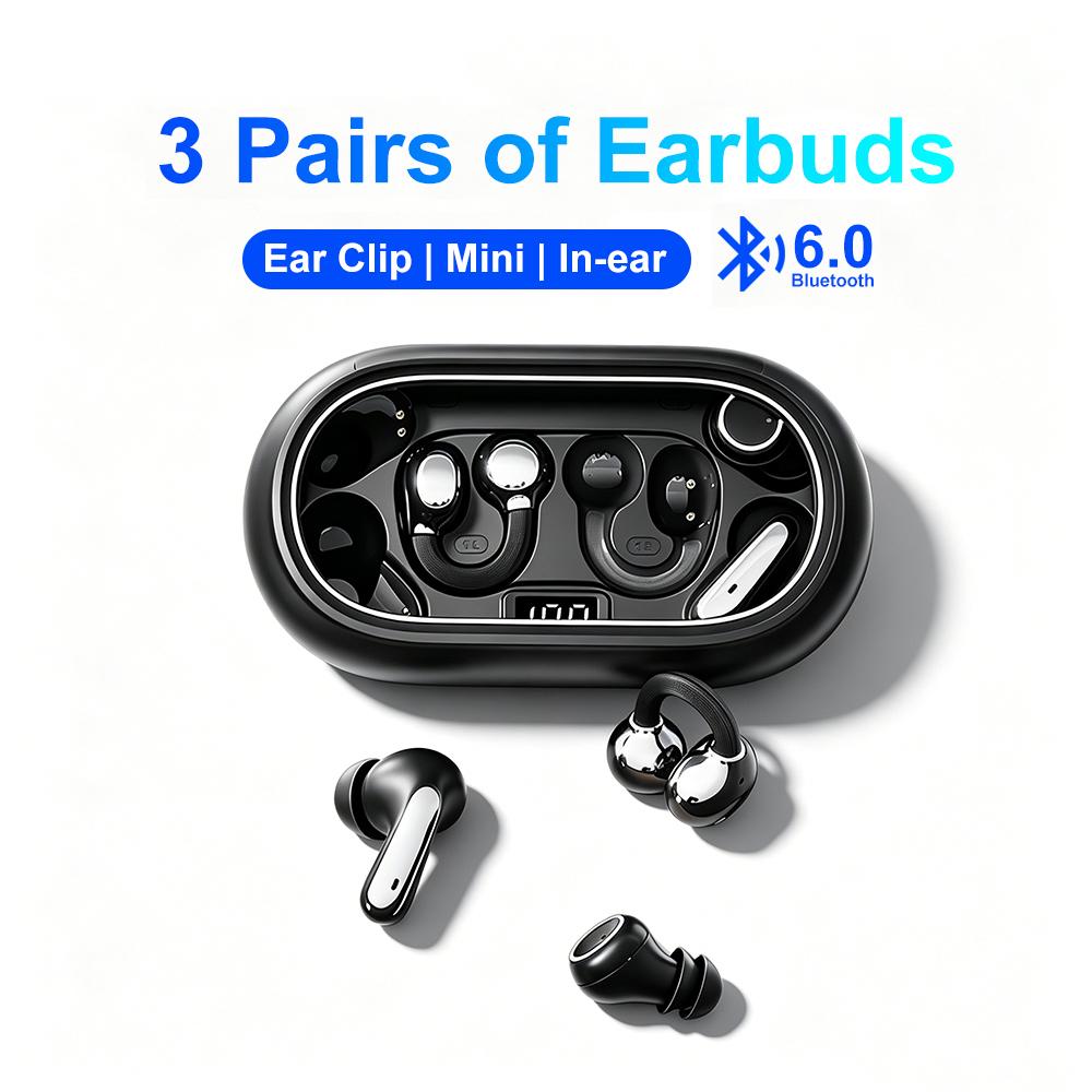 KEBIDU 3 пары наушников Bluetooth 6.0 Внутриканальные TWS Наушники HIFI Стерео Звук Беспроводные Наушники Низкая Задержка Игровые Гарнитуры