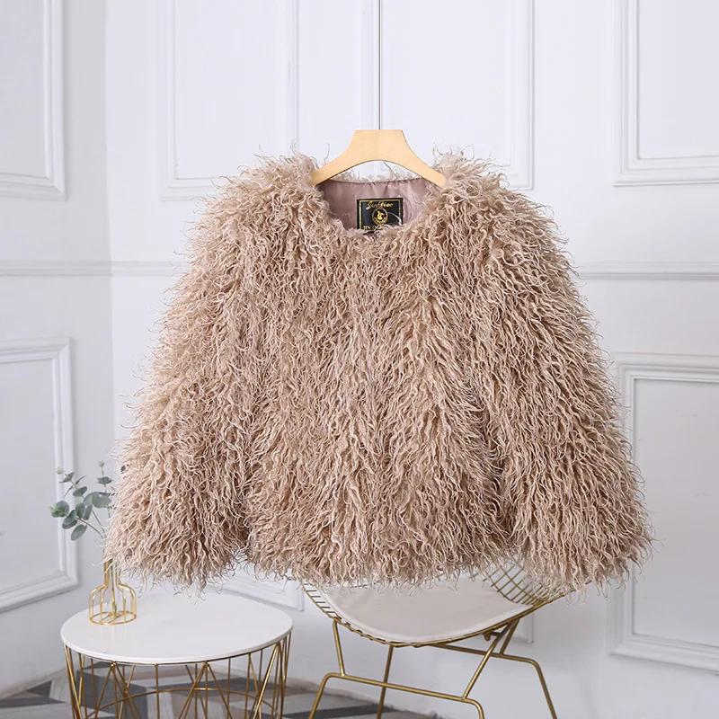 Fashion Luxury Cropped Faux Fur Coat Women's Winter Ins Hot Fluffy Short Faux Fur Jacket Street Style Warm Outwear