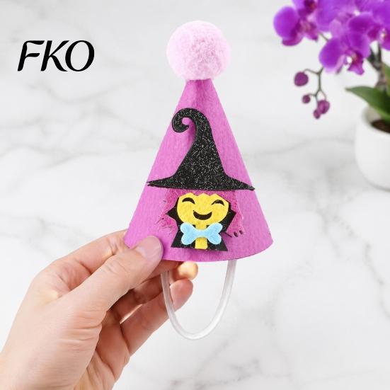 Ghost Pet Costume Halloween Pointed Hat, Cute Witch Pumpkin Cat Pom-pom Lightweight Hat for Cats And Small Dogs Holiday Party Accessory Photo Prop