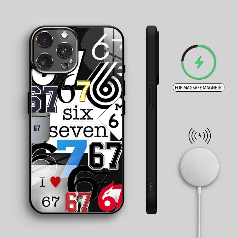 67 S-Six Seven Phone Case For iPhone17,16,15,14,13,12,11 Plus,Pro Max Magnetic For Magsafe Wireless Charging