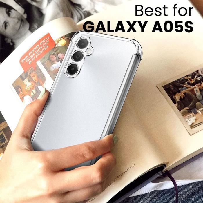 Case for Samsung Galaxy A05s - Shockproof Transparent Silicone Protection + 2 Tempered Glasses (not for Galaxy A05)