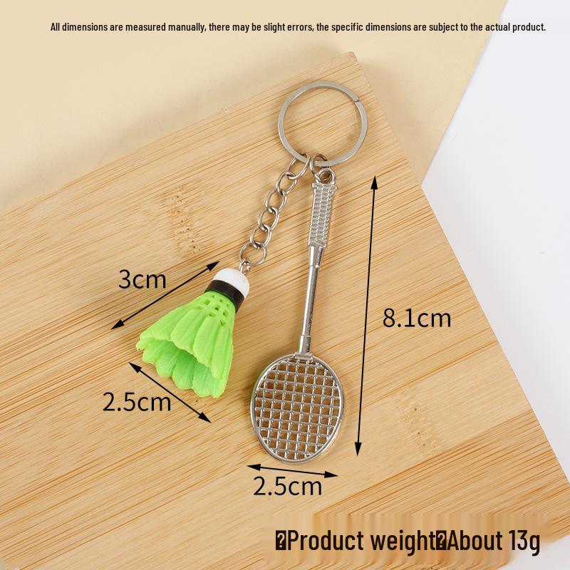 Mini Alloy Badminton Racket Keychain Pendant - Promotional Gift Toy