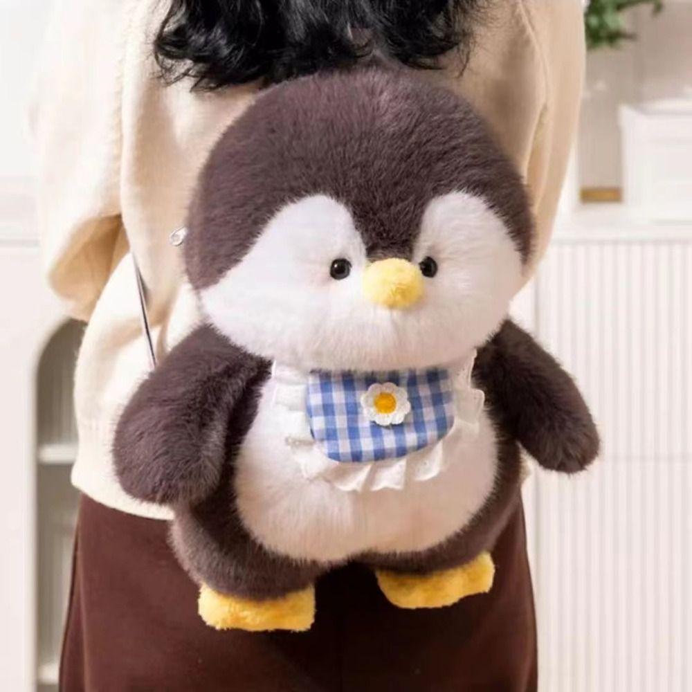 Doll Children School Bag Plush Animal Shoulder Bag Simple Apron Penguin Backpack Students