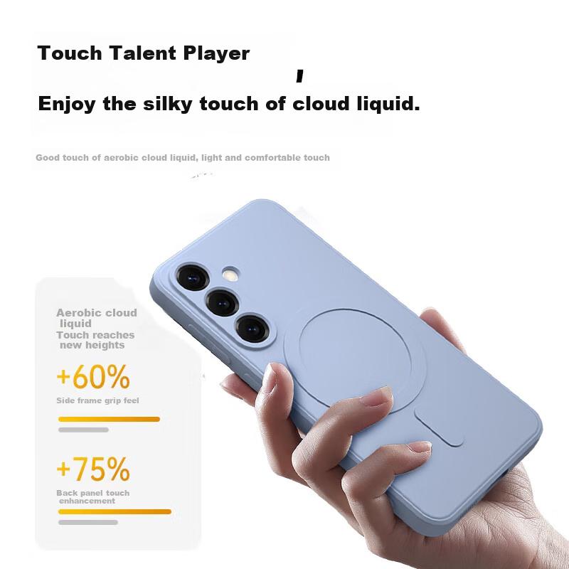 Phone Case for Samsung S25, Samsung S25 Protective Cover, Liquid Silicone Magnetic Full-Coverage Soft Case Protective Cover, Lavender Purple