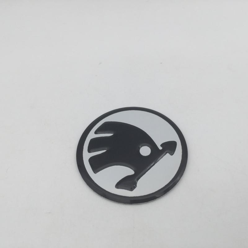 BAUK4 1pcs 3D 42mm 43mm car Emblem Steering Wheel Center Badge sticker Decal Styling Auto accessories For Skoda