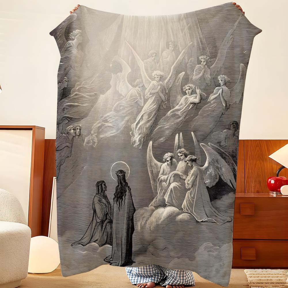 Художник G-Gustave D-Dore Фланелевое покрывало, Легкое уютное, Прочное моющееся милое Классное
