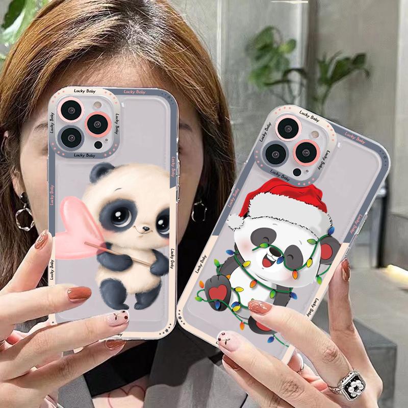 Чехол для телефона с милой пандой для IPhone 14, 13, 12, 11 Pro Max XS X XR SE 2020, 6, 7, 8 Plus, мини-защитный чехол