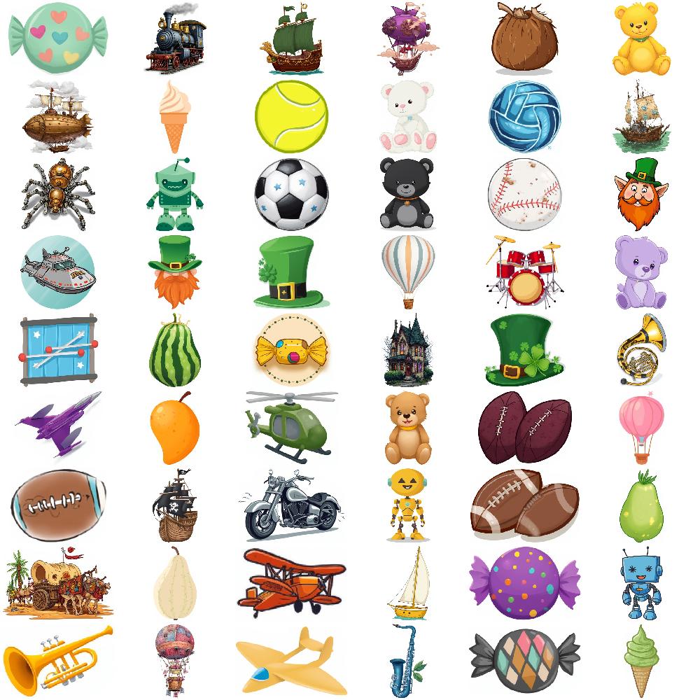 54pcs Temporary Tattoo Waterproof Long-lasting Body Stickers Robot Sticker Red Airplane Green Hat For Arms Shoulders Girls