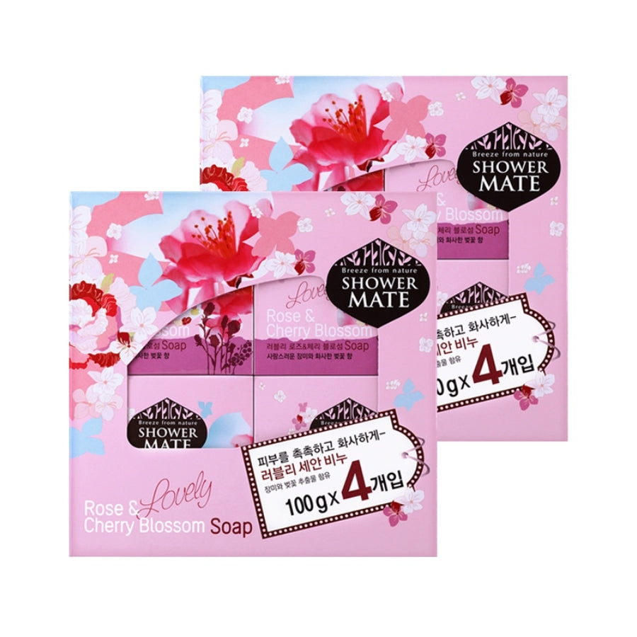 Мыло Shower Mate «Прекрасная роза и вишневый цвет» 100 г * 4 шт./8 шт./12 шт.