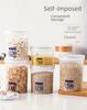 Portable Transparent Plastic Food Storage Jar - Moisture-Proof for Snacks, Milk Powder, and Grains