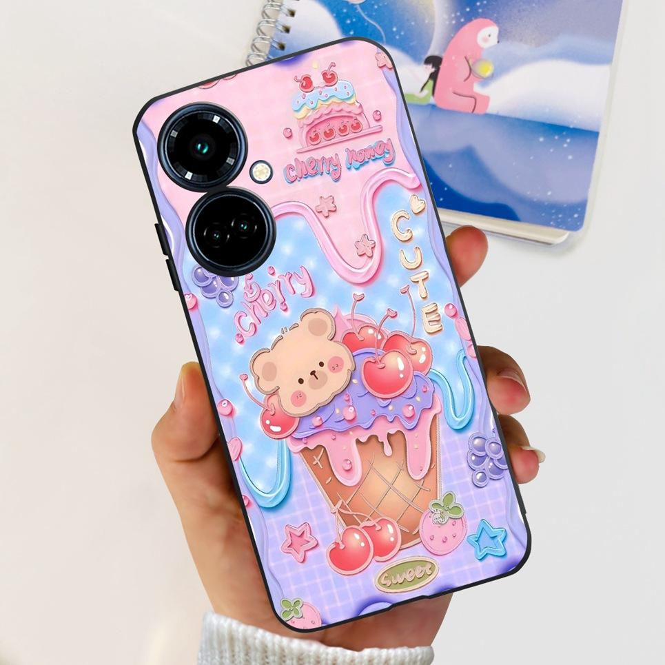 Для Tecno Camon 19 / 19 Pro 4G 5G / 19 Neo Задняя крышка Мультяшный Крутой стиль Животные Девочковый Мягкий ТПУ Силикон Чехол для телефона Матовый Coque
