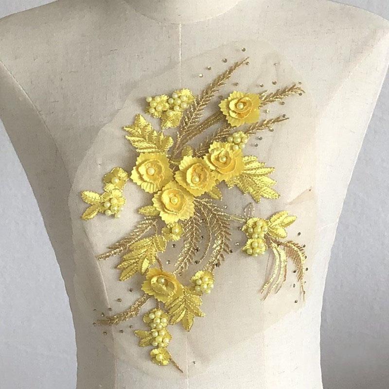 Тканевые наклейки, платье из бисера, танцевальная одежда, сетчатая ткань, вышитые украшения, нашивка, аксессуары, трехмерный цветок, стразы, кружево, свадьба