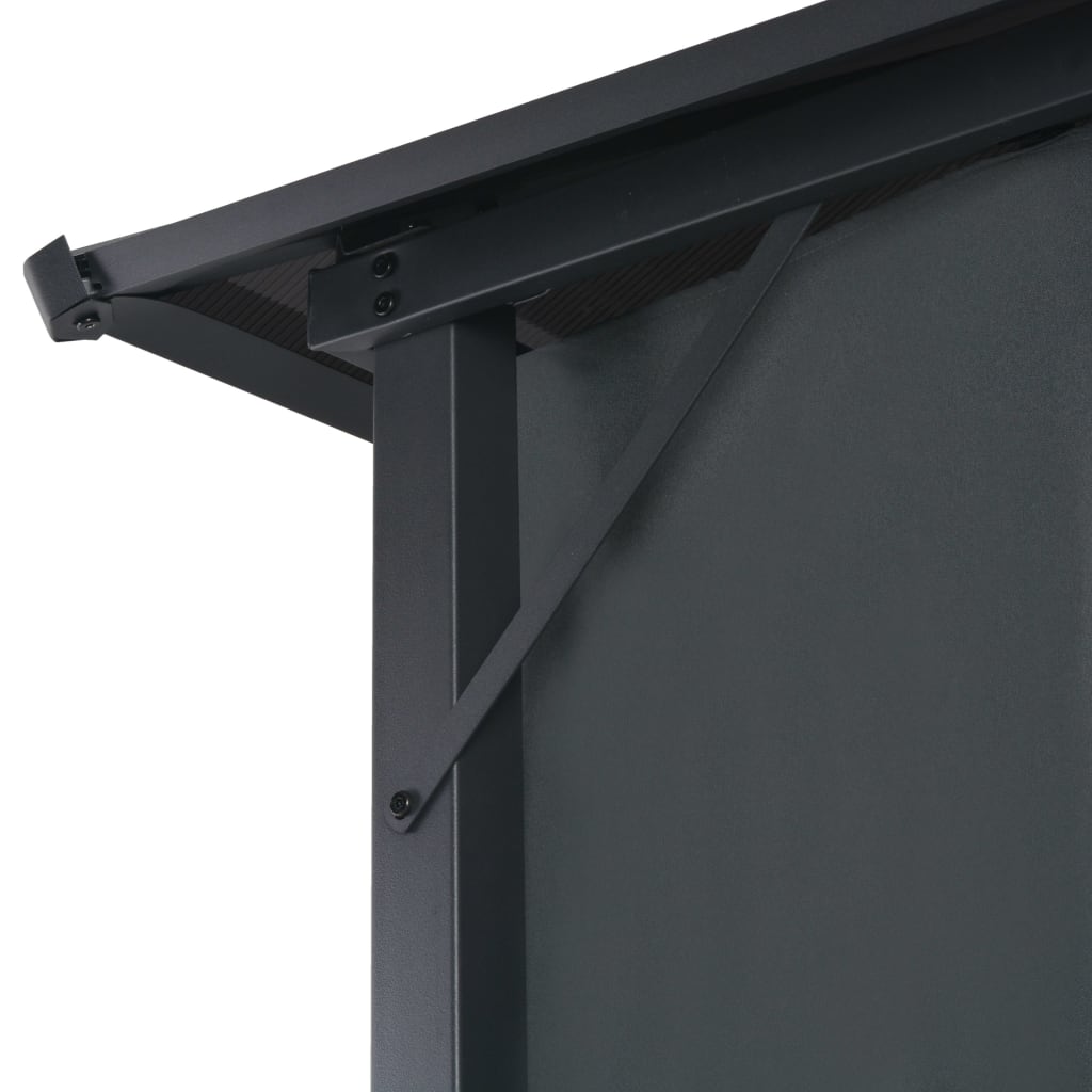 Garden Pavilion with Curtains Aluminum 4*3*2.6 m Black