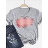 Watercolor Love Heart Sweet Fashion Short Sleeve Print T Shirt Tee Basic Clothing Summer Top Graphic T-shirt Women Clothes