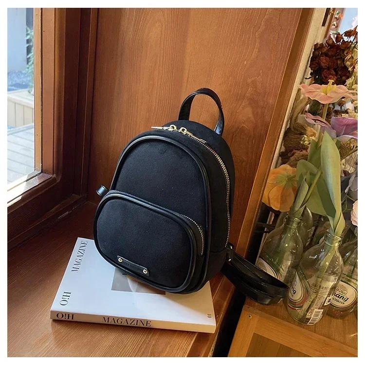Минималистичный универсальный ретро-рюкзак на молнии для женщин, высококачественный корейский вариант для отдыха и поездок на работу