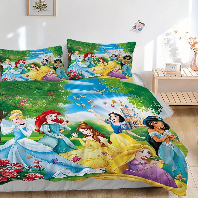 Princesses Magical Garden Print 3Pcs Bedding Setduvet Cover With 2 Bedropillowcase Home Birthday Gift