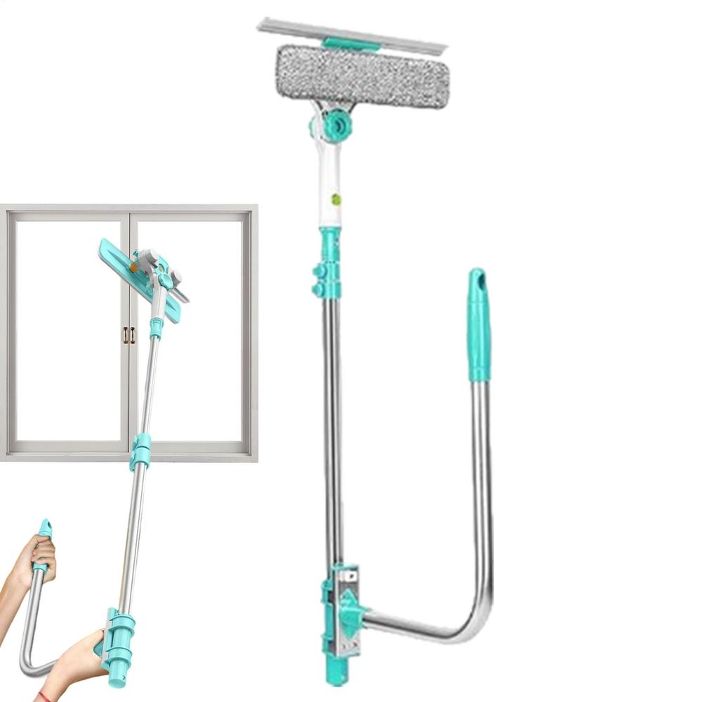 Оконный скребок Г-образной формы Раздвижной Очистка стекол Окна Уличные стекла Влажный скребок Двусторонний Очистка Мытье Пыль Очиститель