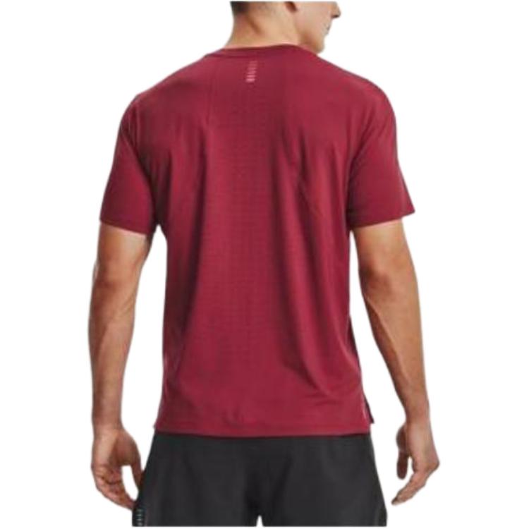 Under Armour Однотонная футболка с логотипом бренда для бега, дышащая, с коротким рукавом, мужская, розовая 1370338-664