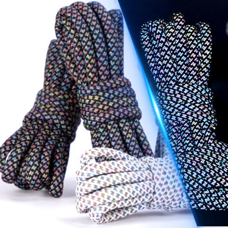 1 пара НОВЫХ Светоотражающих Спортивных Шнурков Круглый Шнурок Rhoelace Rtrong Light Shoelace Прочный Шнурок Длина 100/120/140/160 см